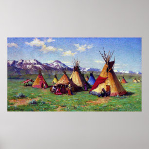 Poster O Tepee da Medicina Joseph Henry Sharp 1903