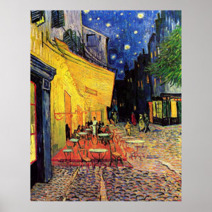 Pôster O terraço do café em Arles, na noite - Van Gogh