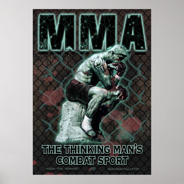 Poster O Thinker MMA Fighter Dk (Frente)