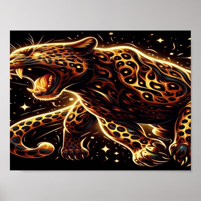 Poster O Tigre Dourado Rosnante (Frente)