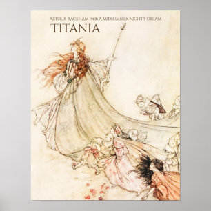 Poster O Titania ideal Arthur Rackham de noite de plenos