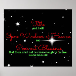 Poster O Tithe e eu do verso da bíblia de Malachi