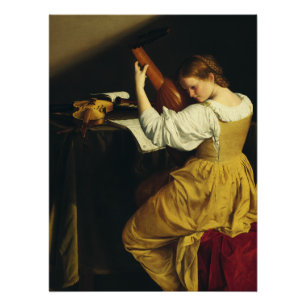 Pôster O Tocador de Alaúde por Orazio Gentileschi Arte
