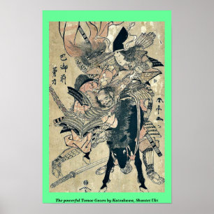 Poster O Tomoe poderoso Gozen por Katsukawa, Shuntei Uki