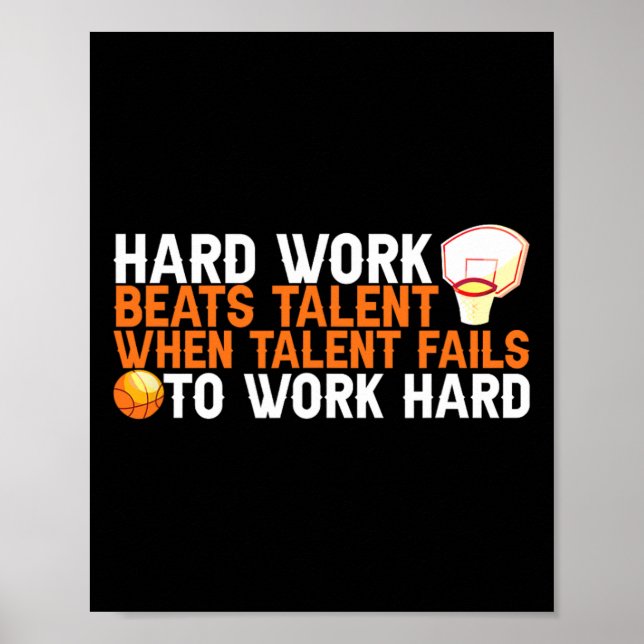 Poster O Trabalho Do duro Supera O Talento Quando O Talen (Frente)