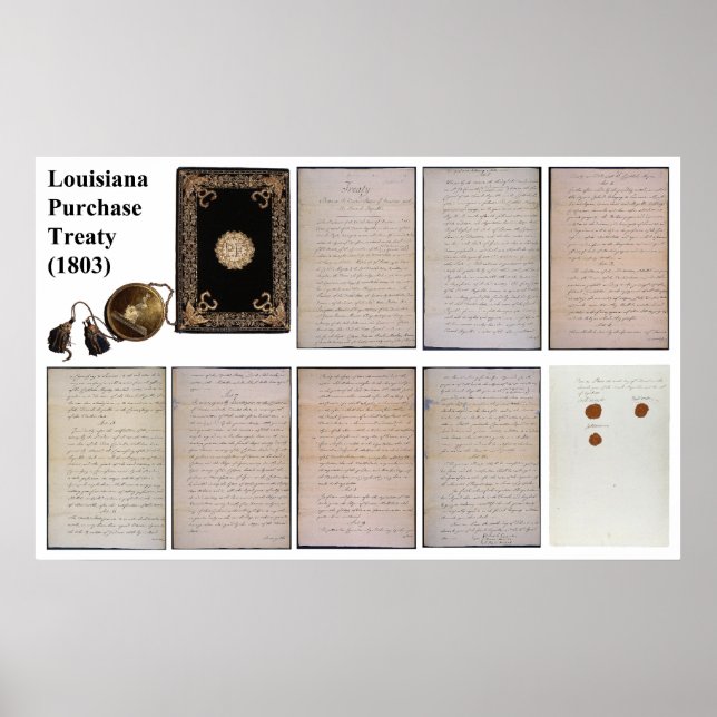 Pôster O Tratado de Compra ORIGINAL da Louisiana de 1803 (Frente)