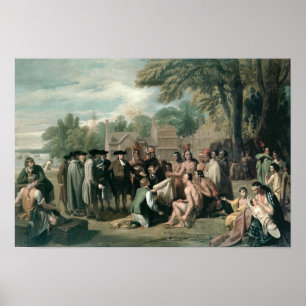 Pôster O Tratado de William Penn com os indianos dentro