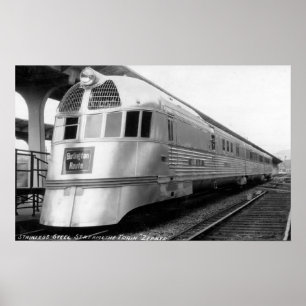 Pôster O trem aerodinâmico de aço de ZepherStainless
