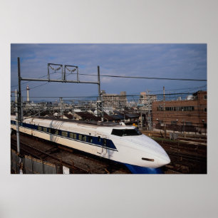 Pôster O trem de Shinkansen ou de bala, Kyoto, Japão