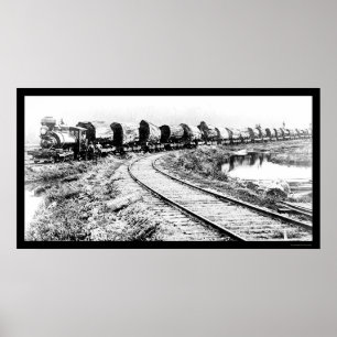 Pôster O trem do RR com sequóia vermelha registra 1919