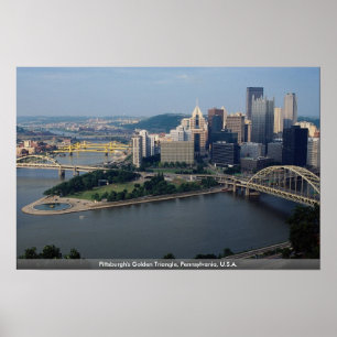 Pôster O triângulo dourado de Pittsburgh, Pensilvânia,
