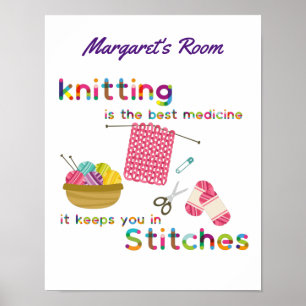 Poster O tricô é o melhor medicamento personalizado