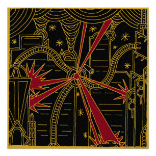 Pôster O tripé ataca o poster do art deco