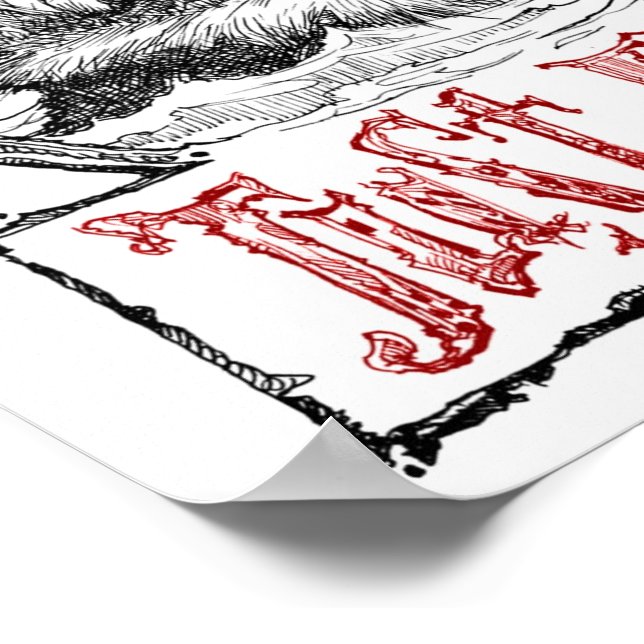 Poster O último a pensar. Apenas Desenhar! Pôster! (Borda)