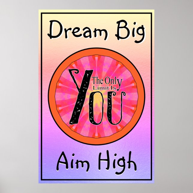 Poster O Único Limite É A Cotação Positiva Do Texto Perso (Frente)