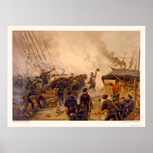 Pôster O USS Kearsarge afunda o CSS Alabama em 1864