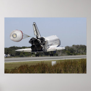 Poster O vaivém espacial Atlantis unfurls sua rampa de