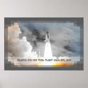 Pôster O vaivém espacial STS-135 de Atlantis dura o vôo