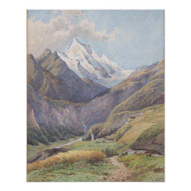 Pôster O vale Möll com o Großglockner – Carl Lafite (Frente)
