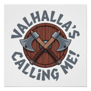 Pôster O Valhalla Está Me Chamando! - Guerreiro Nórdico