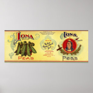 Pôster O vegetal do vintage pode etiquetar a arte,