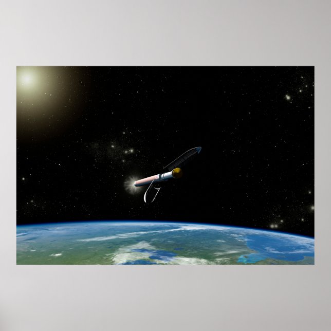 Poster O Veículo De Lançamento Atlas V541 Em Órbita. (Frente)