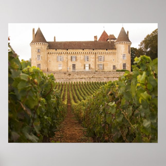 Poster O velho Chateau de Rully medieval do Cote (Frente)