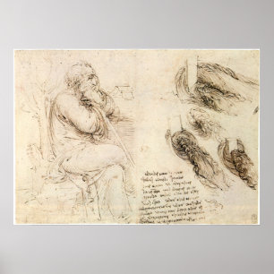 Poster O Velho Homem e a Água de Leonardo da Vinci