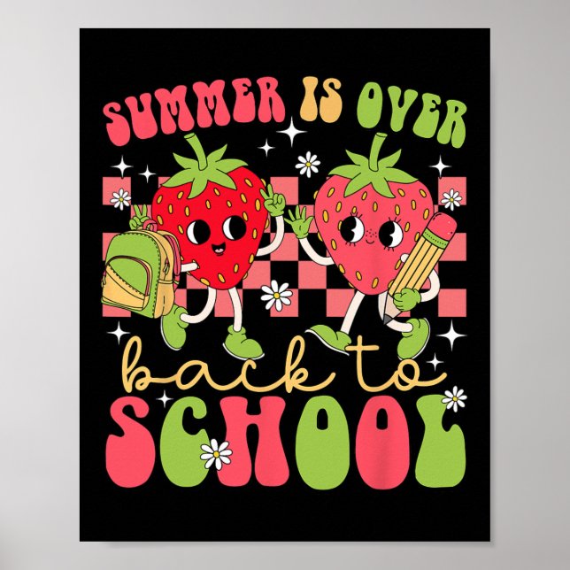 Poster O Verão Retro Acabou De Volta à Escola Professores (Frente)