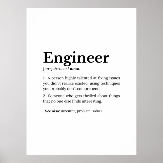 Poster O verdadeiro significado de um Engenheiro (Frente)