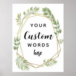 Pôster o verde de cristal da folha da folha cria seu