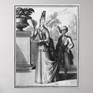 Pôster O vestido do Noblewoman, fim do século XVII