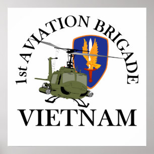 Poster ø Veterinário Huey de Vietnam dos Bde dos Avn