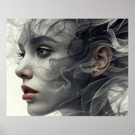 Poster O Véu Fumegante numa Parede Quadrada