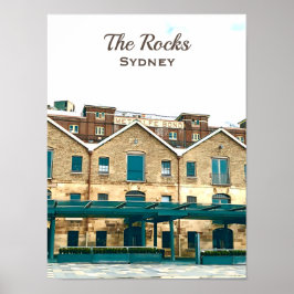Poster O viagem do patrimônio da Rocks Sydney vintage