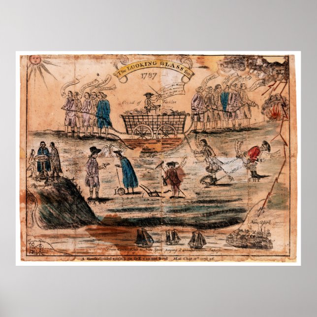 Pôster O Vidro de Olhar para 1787 por Amos Doolittle (Frente)