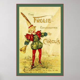 Poster O vintage do ~ do circo do gafanhoto de Frolie