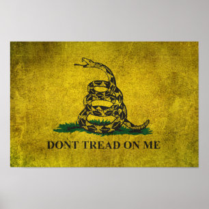 Pôster O vintage não pisa em mim a bandeira de Gadsden