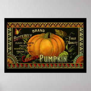 Poster O vintage pode etiquetar a arte, vegetal da