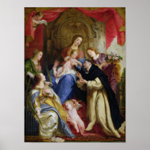 Pôster O Virgin que oferece o rosário