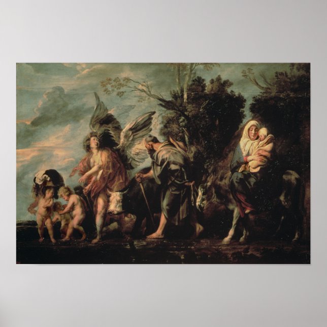 Pôster O voo para o Egito, século XVII (Frente)