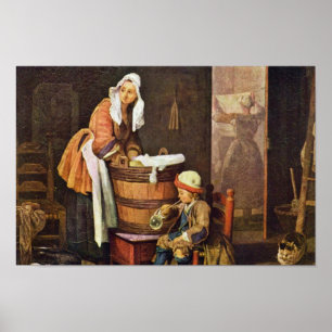 Pôster O Washerwoman, por Chardin Jean-Baptiste Siméon