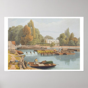 Poster O Weir, da ponte de Marlow, gravada por Robert H