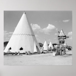 Pôster O Wigwam Motel, 1940. Foto do vintage