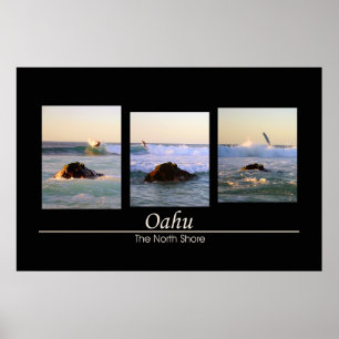 Pôster Oahu - a costa norte - surfar