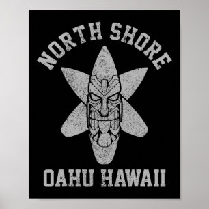 Poster Oahu Havaí Praia de Surf da Costa Norte Gif Surfis