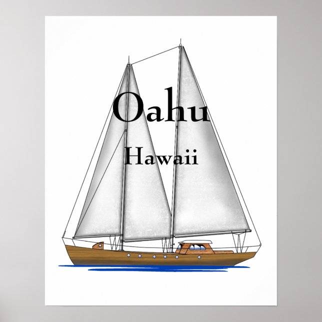 Pôster Oahu Hawaii (Frente)