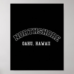 Poster Oahu Hawaii, do norte
