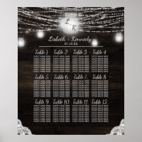 Oak Ridge Rustic Wood Wedding Table Seating Chart