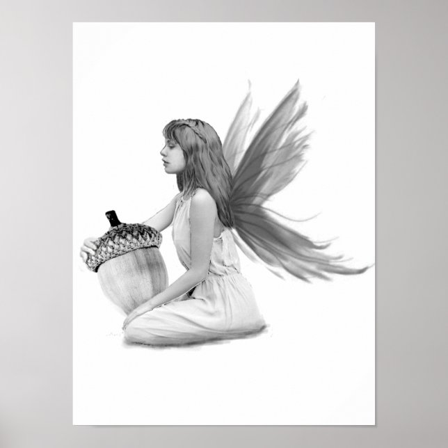 Pôster Oak Tree Fairy com Acorn (Frente)